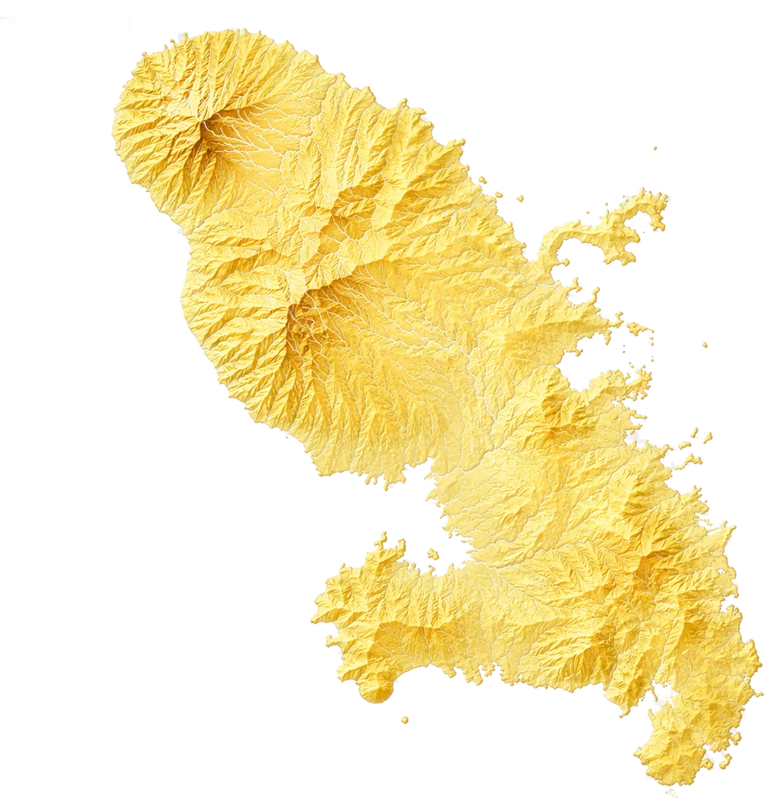 Carte relief de la Martinique